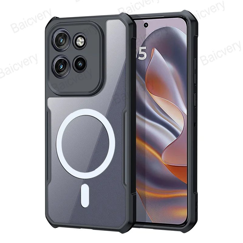 Capas For Motorola Moto S50 Edge 50 Neo Clear Anti-Drop Acrylic Cover With Magnetic Sticker image 2