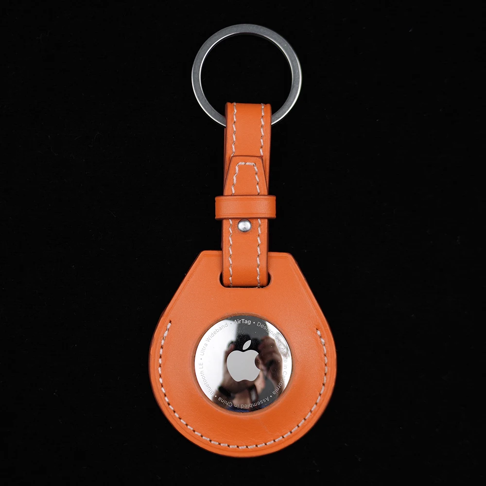 For Apple Air Tag Case Genuine Leather Case For Airtag Keychain Accessories Airtags Holder Luxury Authentic Leather