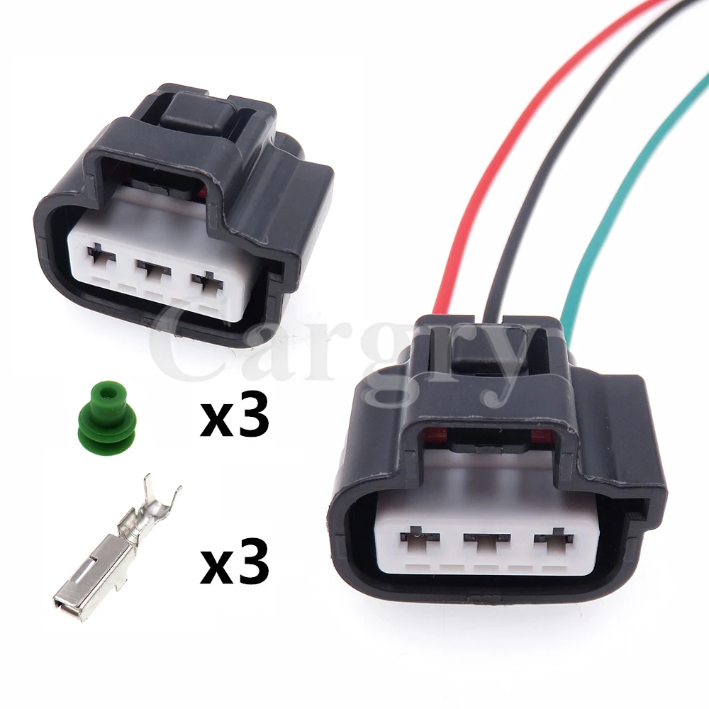 1 Set 3P Auto Waterproof Adaptor Car Cable Harness Sockets AC Assembly Automobile Electrical Connectors