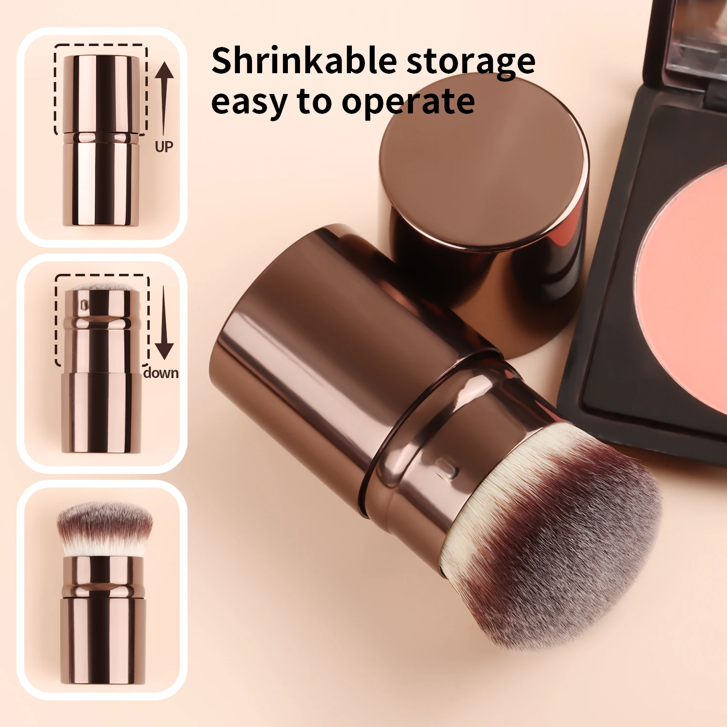 7 stuks dubbele kop gezicht make-up borstel zachte vezel haar hoogtepunt modeontwerp veelzijdige schuine borstel voor nauwkeurige toepassing gevonden