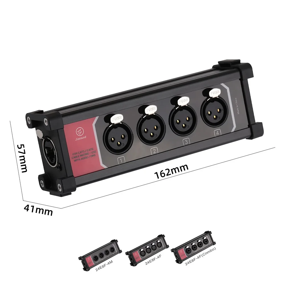4 Channel 3 Pin Multi Network XLR Cable for Stage Sound Lighting and Recording Studio Male and Female To RJ45 Ethercon NE8F-4M
