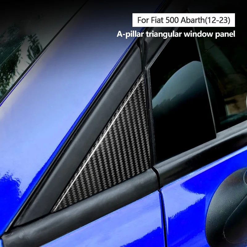 

2012-2024 для Fiat 500 Abarth, автомобильная треугольная оконная панель, 3D декоративная наклейка из натурального углеродного волокна