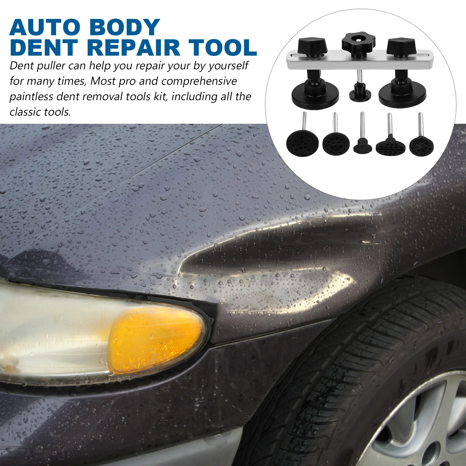 

1 set 1 Set Sliver Bridge Dent Puller Paintless Auto Body Repair Tool For Door Dings Hail Damage Car Dent Remover Kit