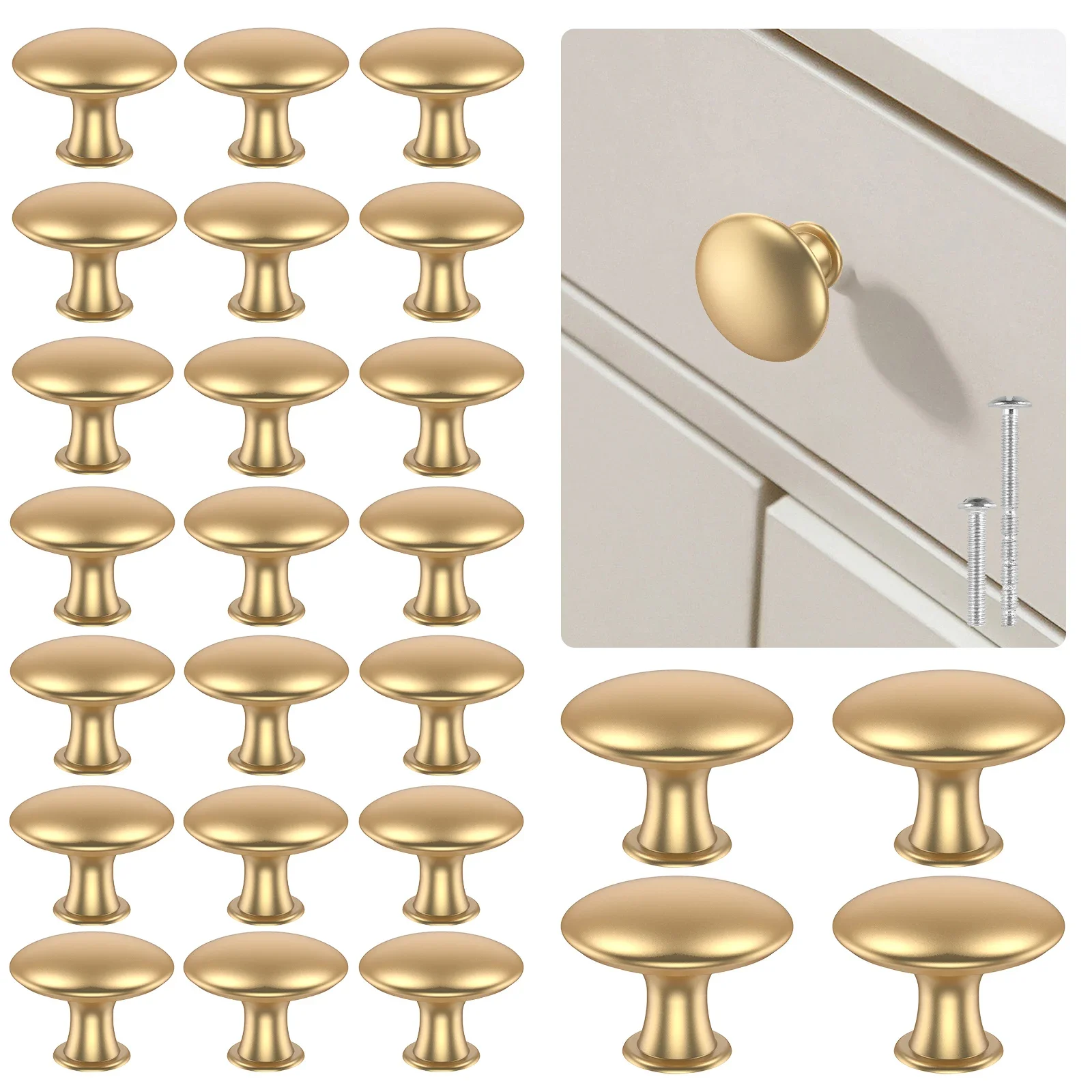 

25Pcs Drawer Knob Set Zinc Alloy Cabinet Handles Rustproof Gold Dresser Knobs Decorative Drawer Pull Handle Furniture Hardware