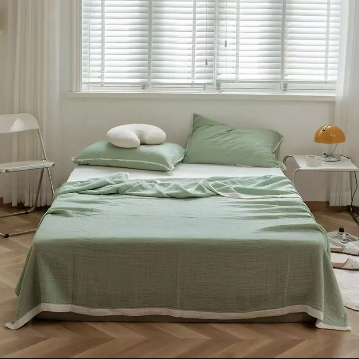 Pure Cotton Gauze Blanket For Single And Double Bed Solid Color Class A Summer Towel Quilt Twin Queen Size Bedding
