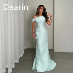 Customized Prom Dress Dearin Strapless Column Floor Length Skirts Bespoke Occasion Dresses Evening Saudi Arabia Formal Gown