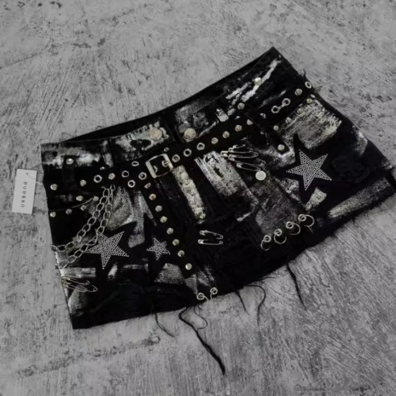 2025 New Autumn and Winter Y2k Personality Full Embroidery Thin Yabi Culture Fashion Niche Hot Half-body Denim Skirt For Women