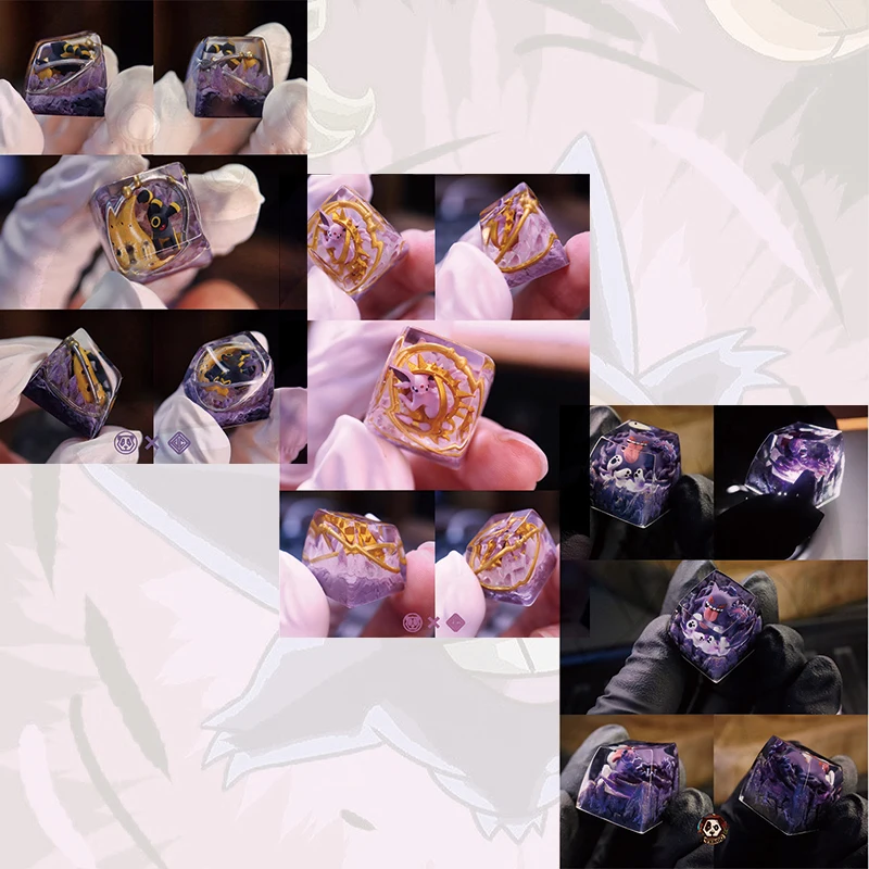

Pokemon Espeon Dragonair Cross Shaft Пикачу Journeys Keycap Новая стерео милая иллюстрация Механическая клавиатура Смола Keycap