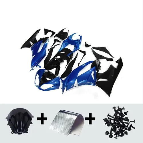 

Injection Molding Fairing Fit for Kawasaki 2009-2012 ZX6R 636 Blue Black Painted