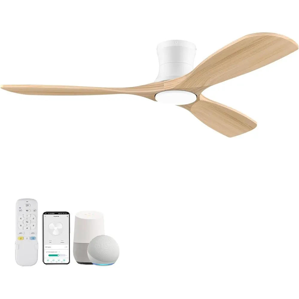 

52 LED-lit Smart Ceiling Fan with Remote, DC Motor, Alexa & App Compatible, Ideal for Indoors and Outdoors
