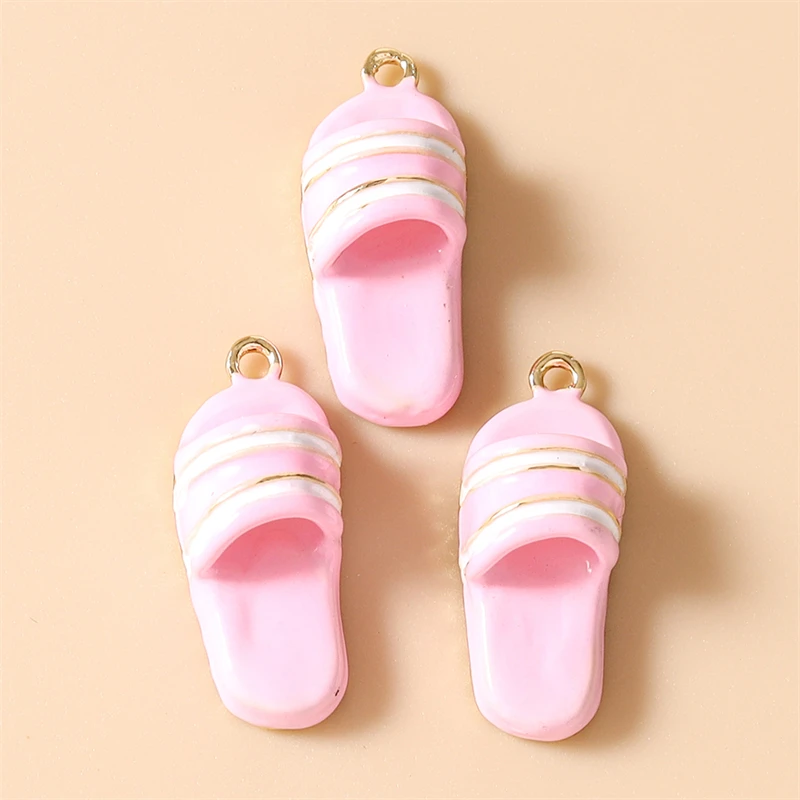 5 Stück 9x20mm Niedliche Bunte Simulations-Slipper-Anhänger für Schmuckherstellung, Halsketten, Ohrringe, Armbänder, DIY-Bastelzubehör – Detail 8