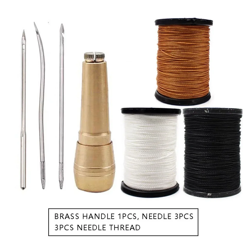 

Набор для шитья кожи, «сделай сам» шило для кожи, игла с медной ручкой, набор инструментов для ремонта кожи, холста, палатки, обуви