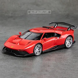 Scala 1:32 Ferrari P80c Supercar metallo pressofuso giocattoli in lega auto modello per ragazzi bambini bambini regalo veicoli collezione hobby