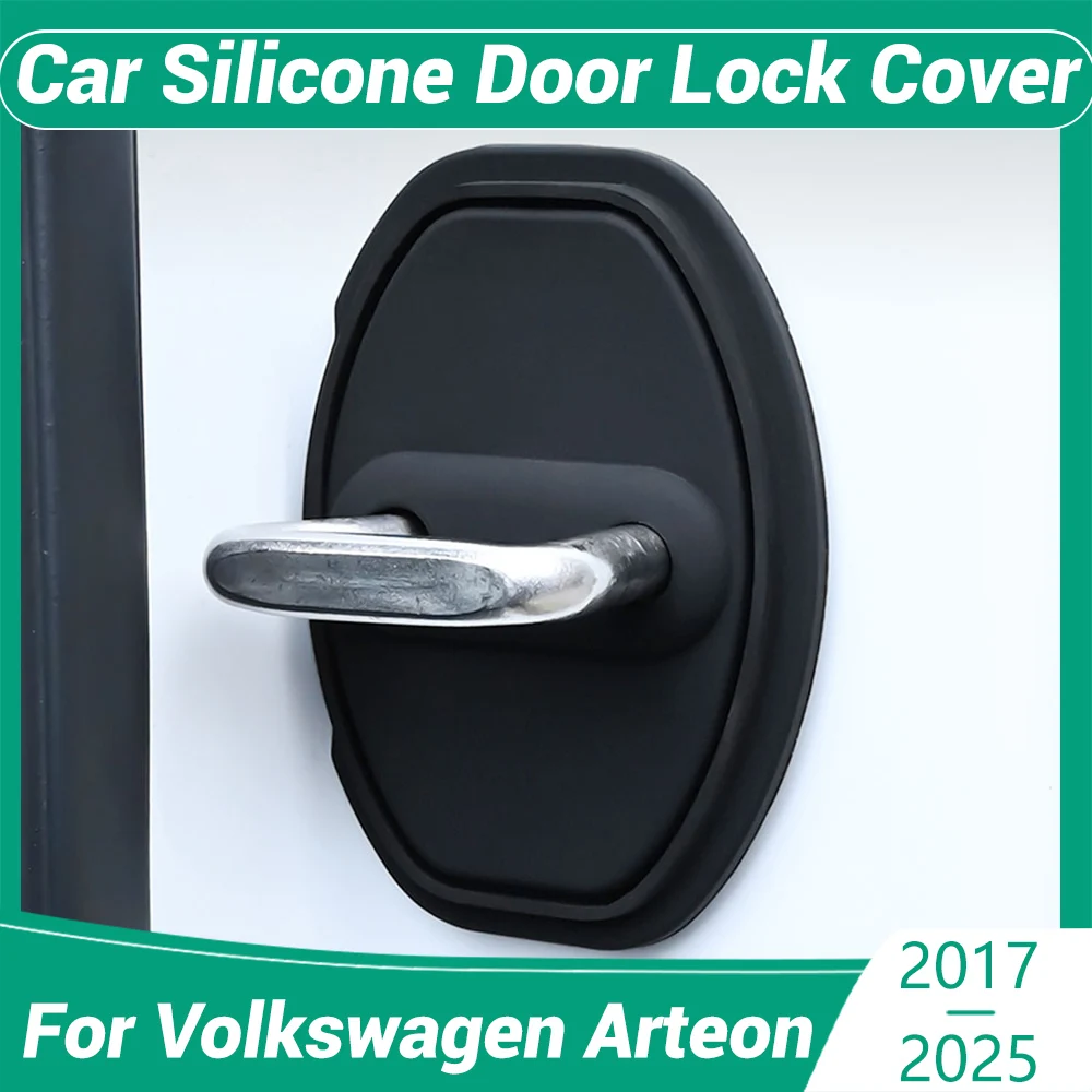 4pcs Car Decorat Accessories Silicone Protecte Auto Door Lock Latch Shock Absorber Cover For Volkswagen Arteon 2017-2025