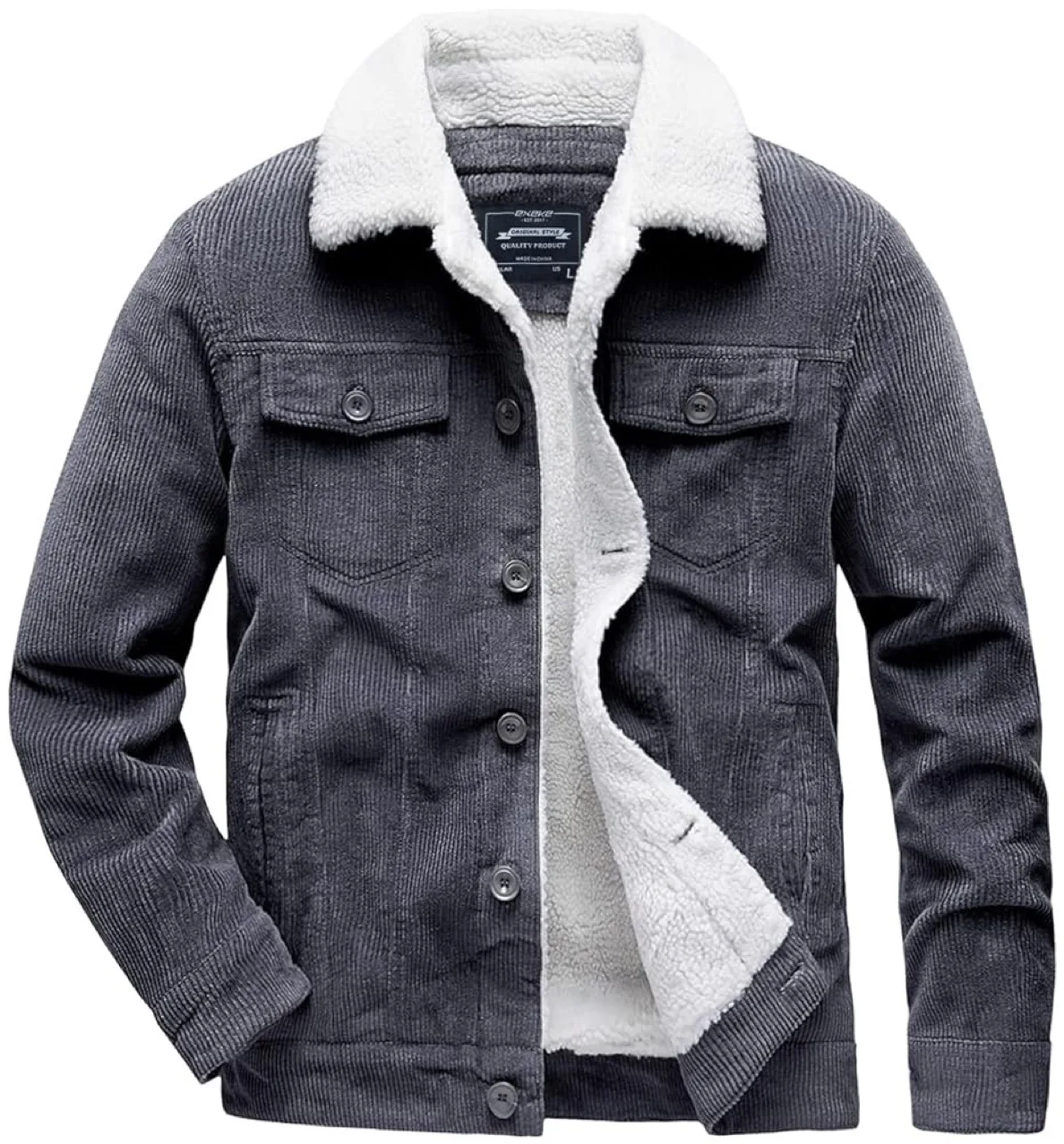 Chaqueta de pana de invierno para hombre, abrigo cálido Vintage holgado de algodón con forro polar y múltiples bolsillos, ropa de calle juvenil
