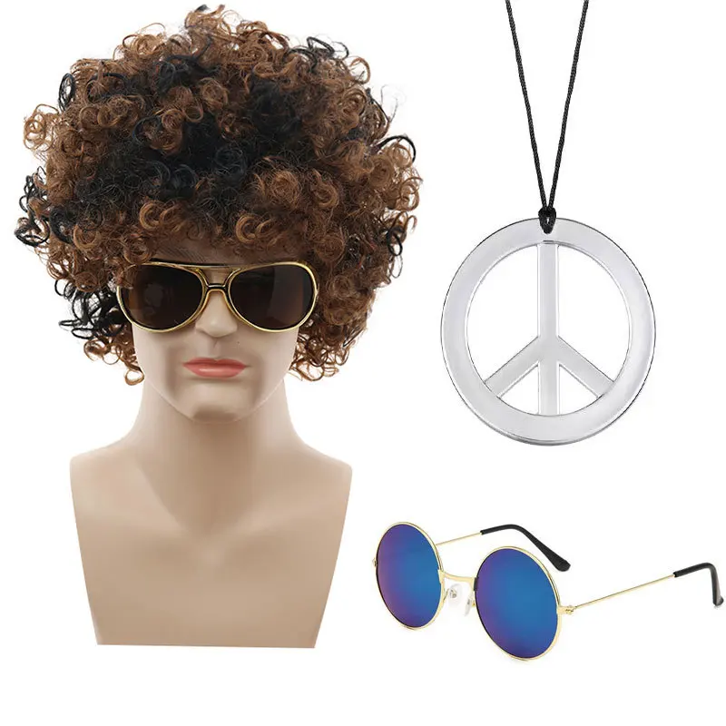 حار بيع فاسق شعر مستعار هالوين كوس ديسكو روك غطاء شخصية انفجار رئيس شعر مستعار #4