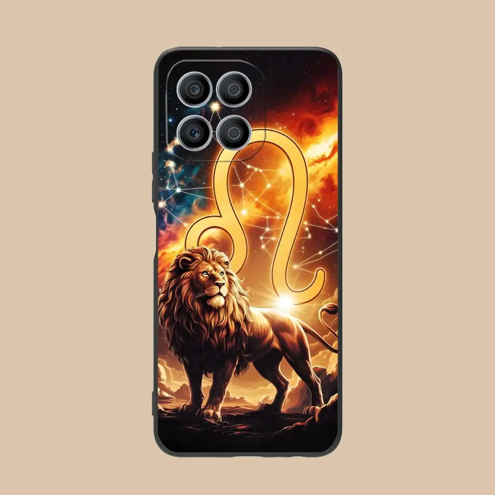 Zodiac Sign Leo حافظة هاتف محمول لهاتف Honor 90 80 70 60 50 30 20 10 9 8 7 Pro S SE Lite 5G غطاء طباعة ملون فاخر جميل #6