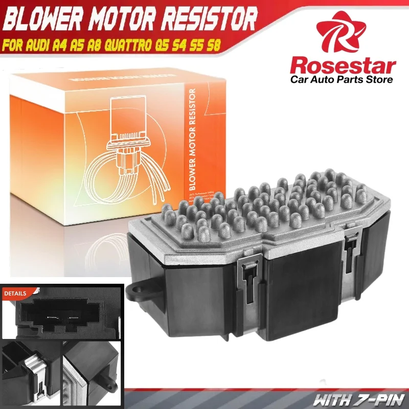 

HVAC Blower Motor Resistor Rear for Audi A4 2009-2012 A5 A8 Quattro Q5 S4 S5 8K0820521, 8K0820521B, 4P1612, JA1734, 8K0 820 521