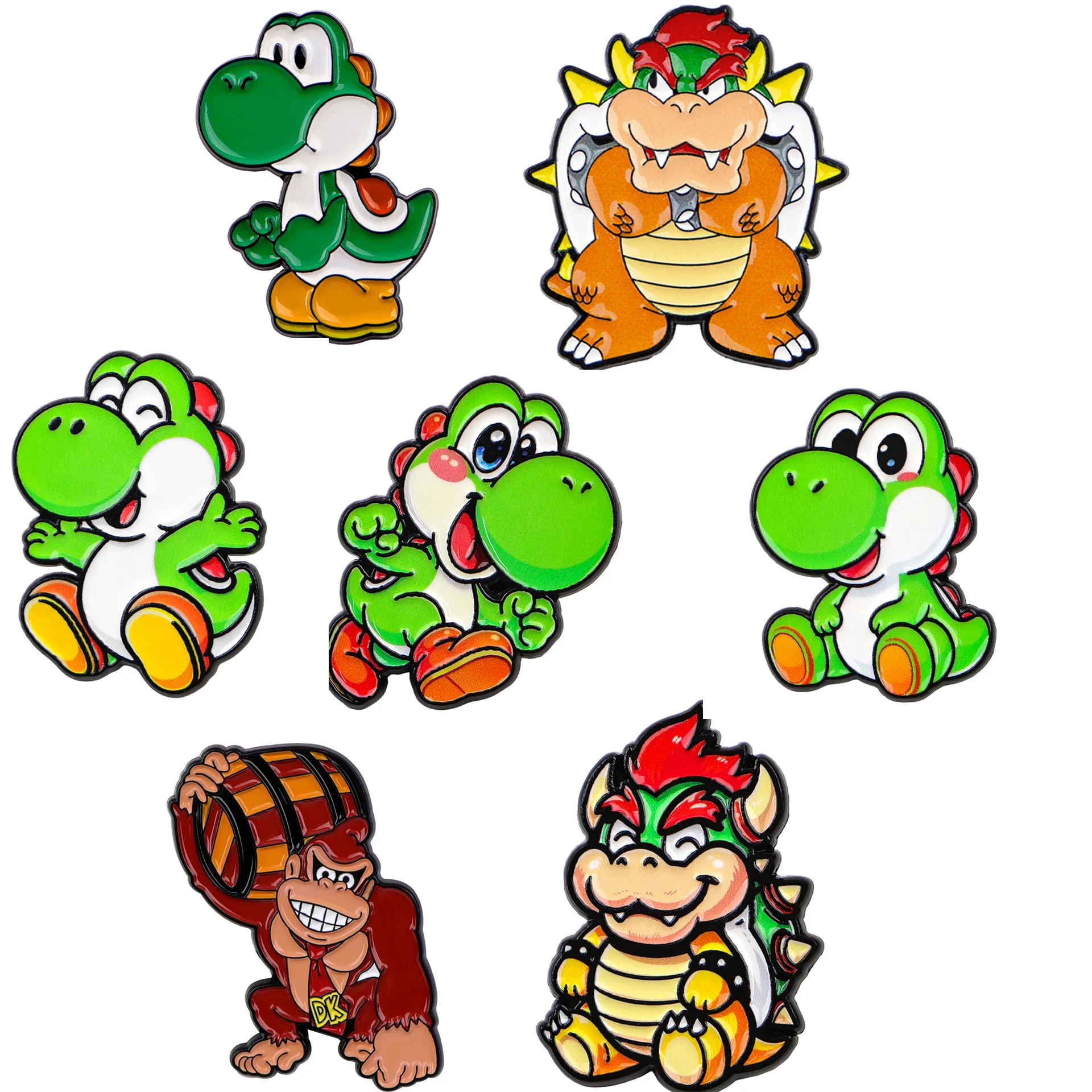 3-4 pièces Broche en métal à l'effigie de personnages de jeux vidéo mignons, accessoire décoratif pour sac à dos et veste, cadeau pour les jeunes amateurs de jeux vidéo, bijoux