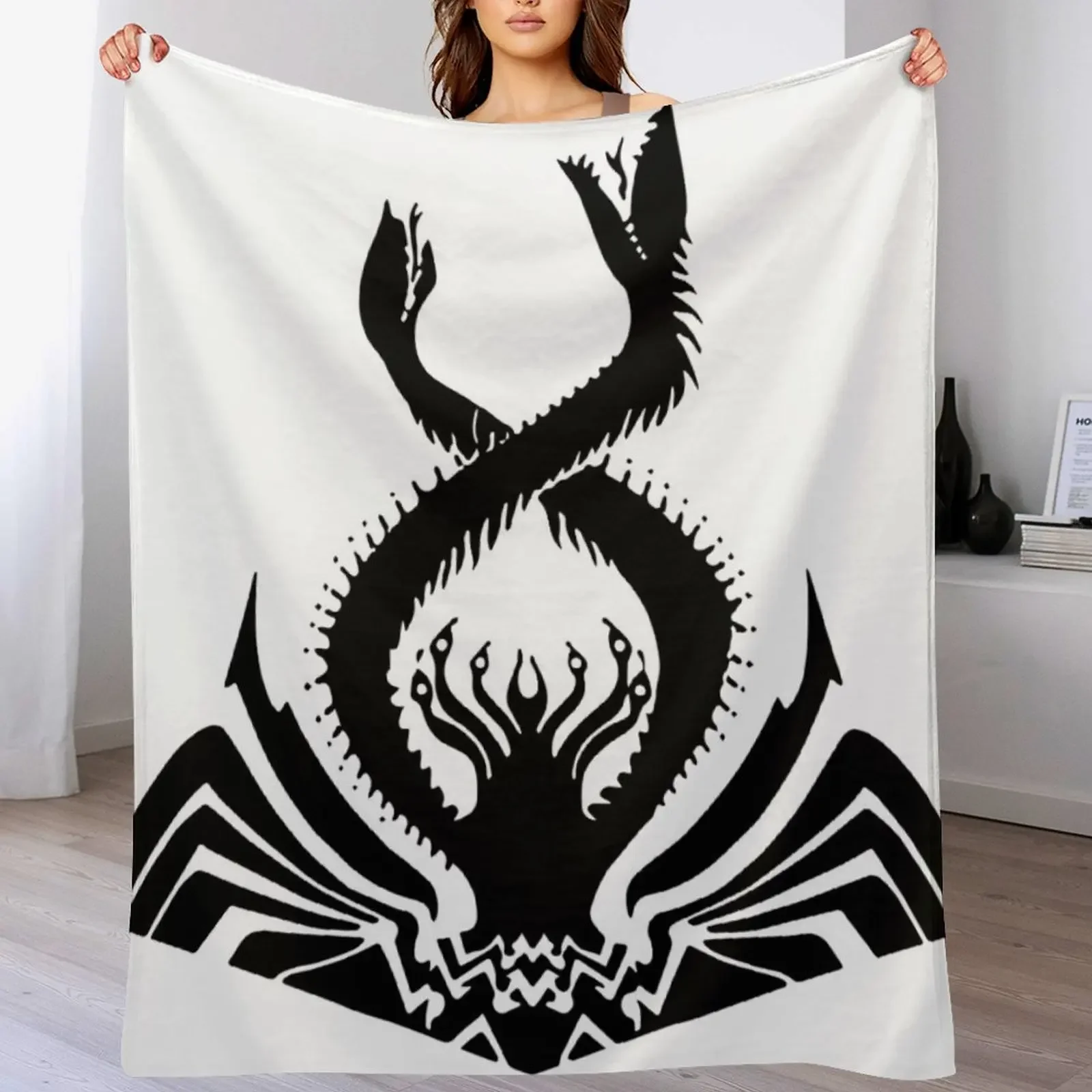 

Thrawn's Chimaera Logo BLACK Throw Blanket Foldable Soft Warm Blanket for Outdoor Use