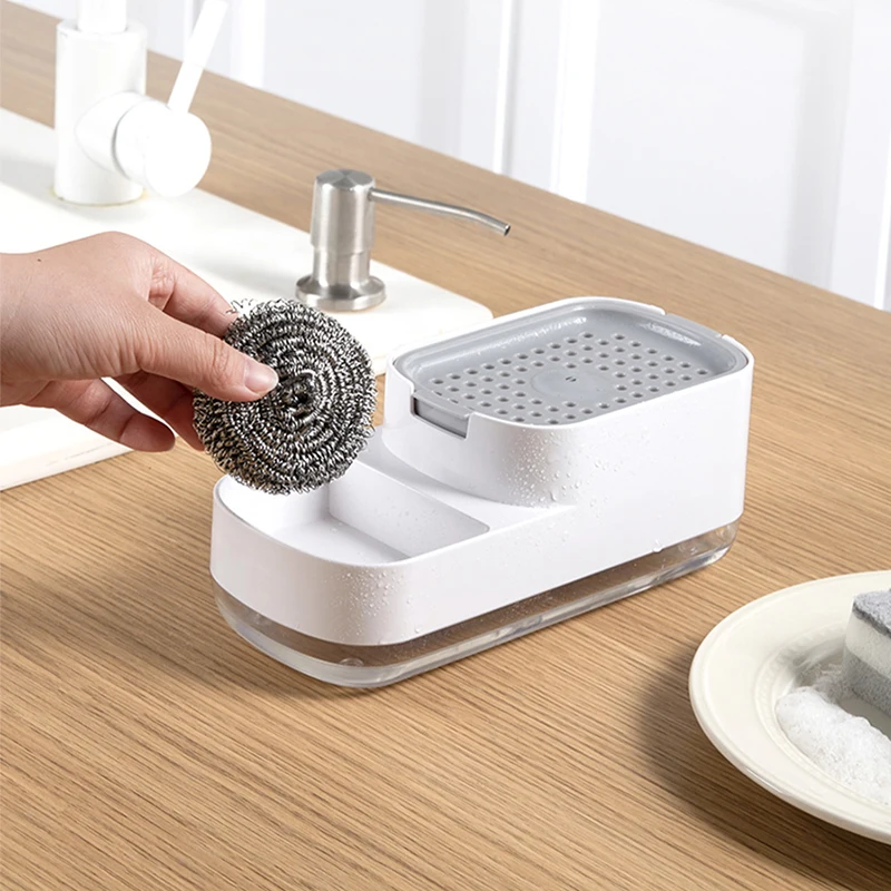 Botella dispensadora de jabón líquido, dispensador automático de jabón líquido, accesorios de cocina y baño, caja de almacenamiento de cepillo de