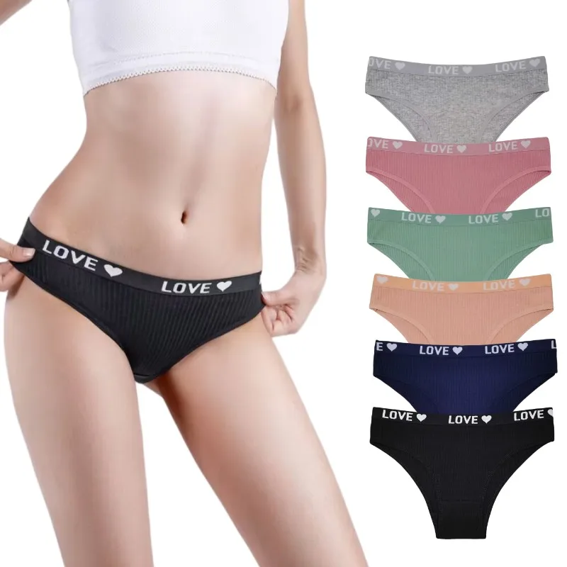 4PC Women Cotton Panties Soft Underwear Comfortable Underpants Floral Lace Briefs Low-Rise Knickers Intimates Lingerie M-XL