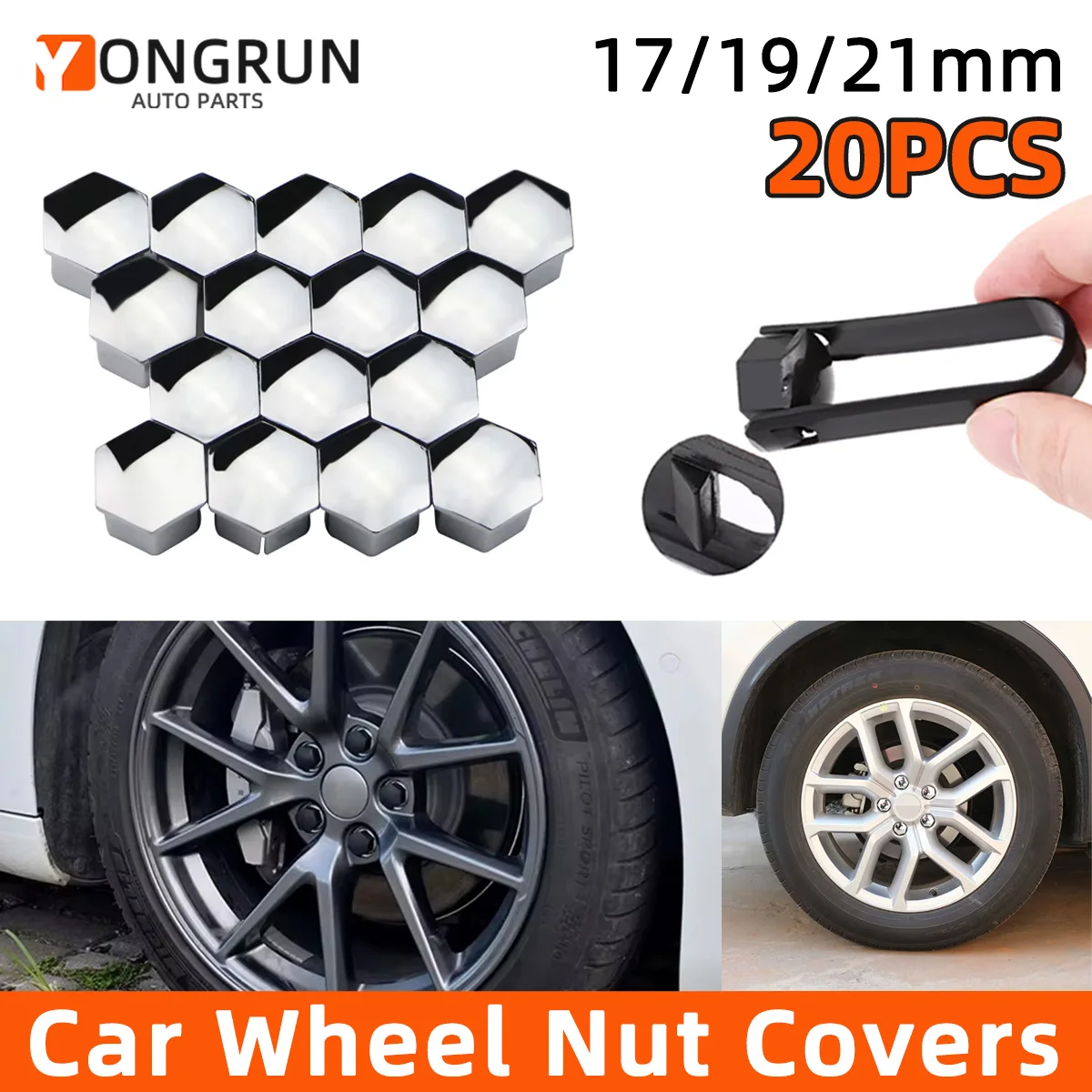 

YONGRUN 20 шт. Защитные колпачки для колесных гаек автомобиля, пылезащитные и антикоррозийные, декоративные накладки на колеса