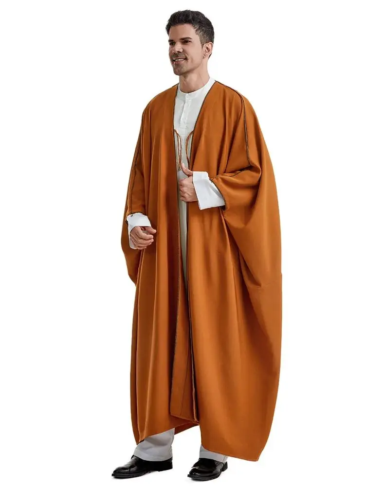 Eid Abayas para ropa de oración hombres Kebaya abierto Kimono musulmán Abaya Dubai Turquía árabe Islam Djellaba Homme bata Musulmane Hombre