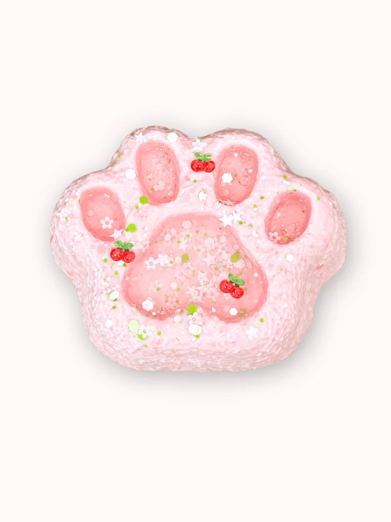 

Food Grade Silicone 240g Glossy Cherry Cat Paw Handmade Taba Squishy Toy