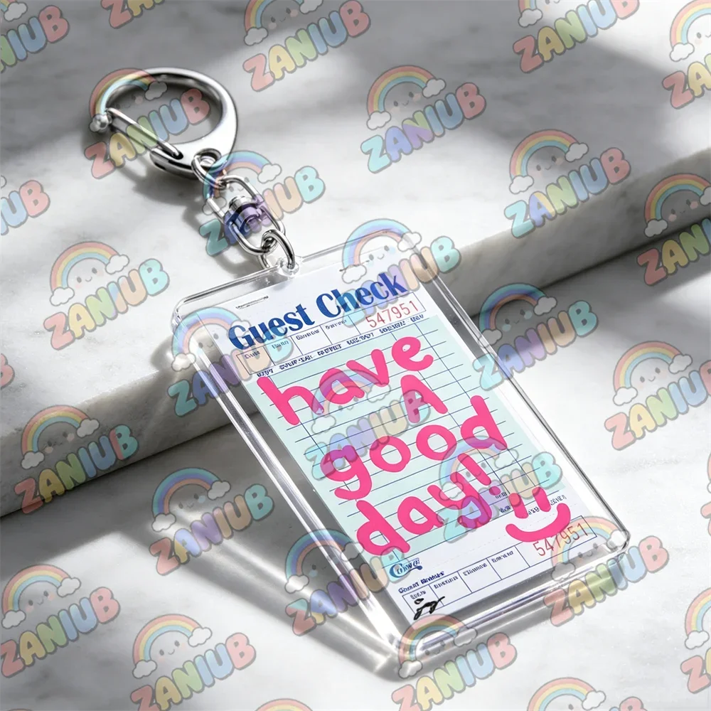 New Guest Check Keychains for Accessories Have A Good Day Buy Me Books Hot Girls Read Bag Charm Jewelry Key Chain Keyrings Gifts
