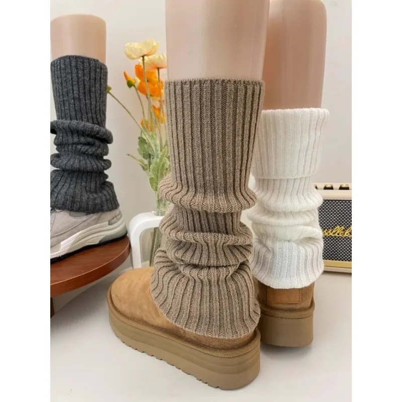 

Chunky Knit Slouchy Socks for Women Winter Fleece-Lined Knit Boot Socks Slouchy Grey Cable Stitch Socks To Pair with Snow Boots