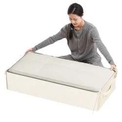 Underbed Storage Box Household Transparent Flat Drawer Style Clothes and Blankets Folding Storage Box Storage Box