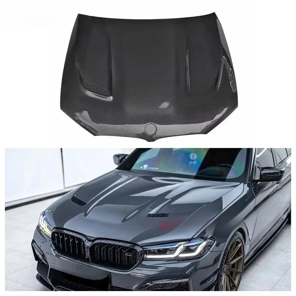 

CS Style Carbon Fiber Engine Hood Bonnet for B 5 Series G30 G38 F90 M5 Touring Perfect Installation Body Kit