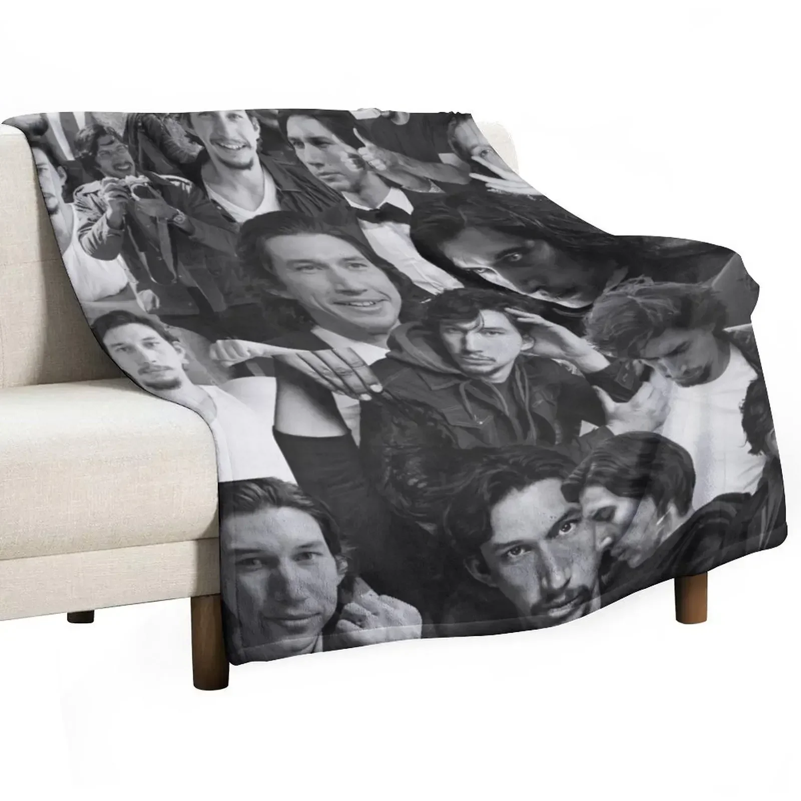 

Adam Driver Abstract Collage - Black and White Aesthetics Throw Blanket Winter beds Plaid Polar anime Blankets