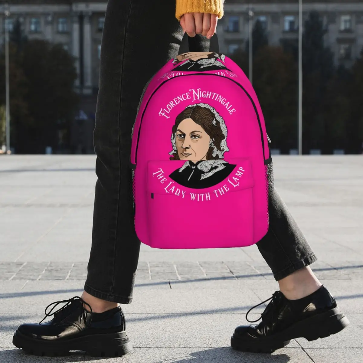 Florence Nightingale Nursing Pie Chart Pioneer Backpack Student BookBag Men Women School Bag Laptop Shoulder Bags