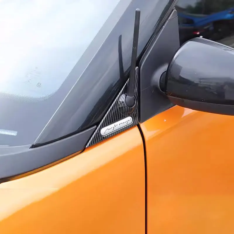 

2Pcs Car Carbon Styling A-Pillar Antenna Decorative Panel Protect Sticker For Smart 451 Fortwo Car Accessories Exterior