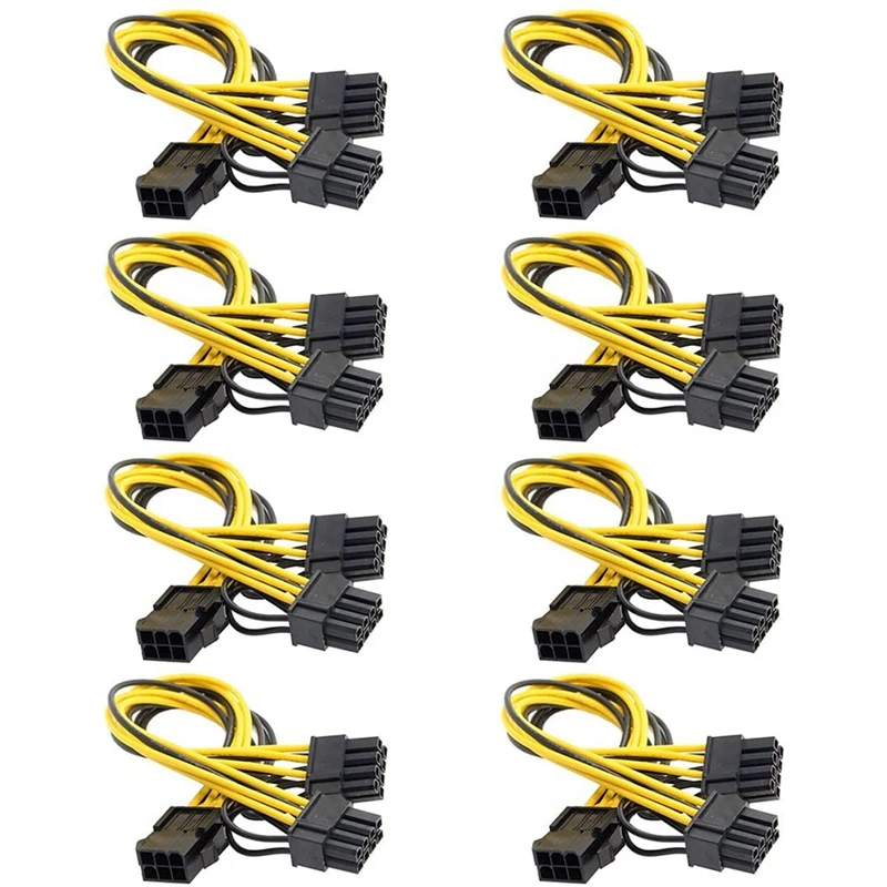 Cable de alimentación adaptador Pcie de 6 pines a doble 8 (6 + 2) pines, Cable de extensión divisor Y GPU VGA para tarjeta de vídeo gráfica