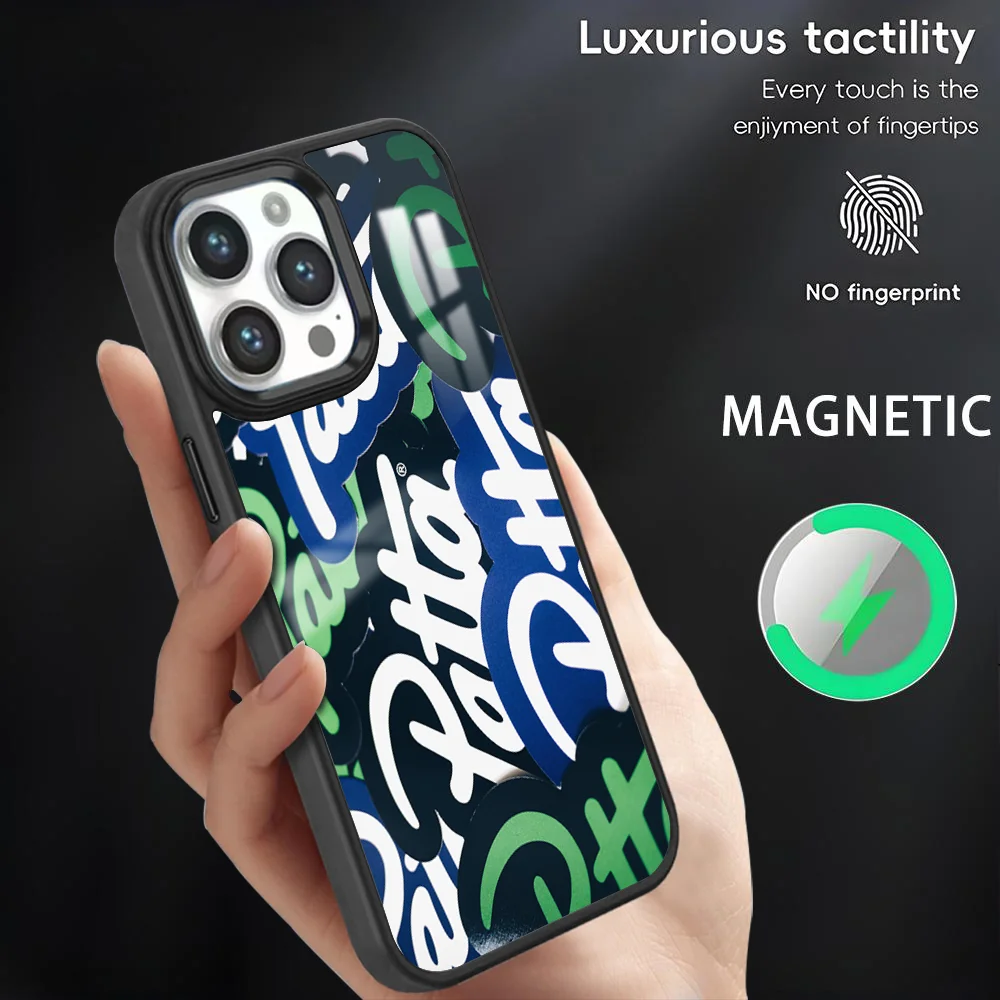 Fashion P-pattaS Design Phone Case For iPhone 16 15 14 13 12 11 Pro Max Plus Mini Magnetic Magsafe Wireless Charging Cover