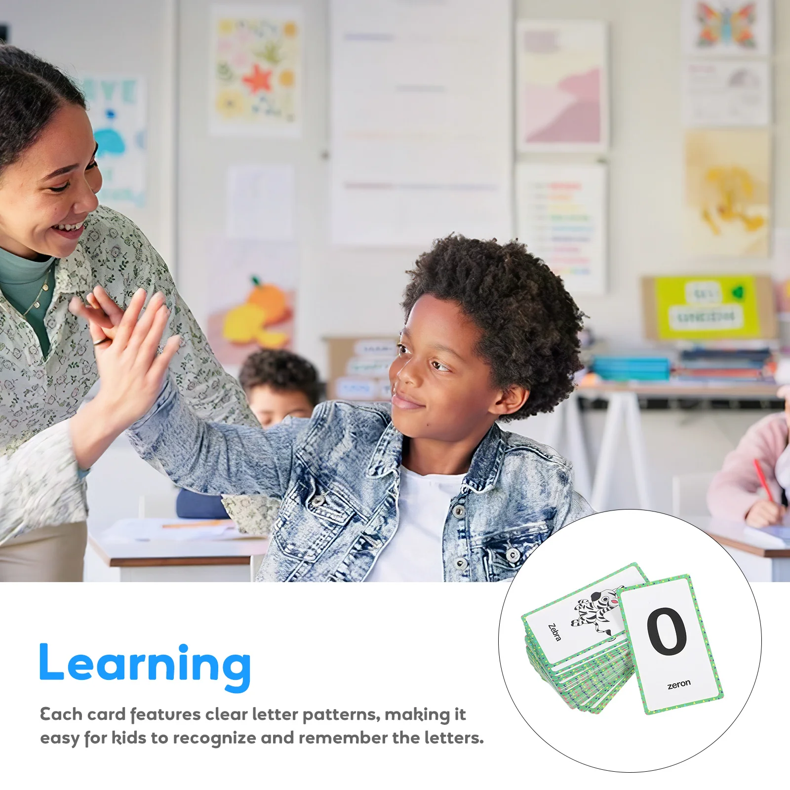 1 ชุดแฟลชการ์ดการศึกษาตัวอักษรภาษาอังกฤษสำหรับเด็ก เกมการเรียนรู้ที่ง่ายต่อการจดจำ เหมาะสำหรับนักเรียนก่อนวัยเรียนและอนุบาล