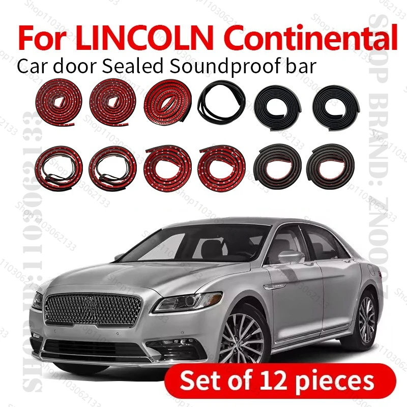 

For LINCOLN Continental Car Door Seal Strip Rubber Double Layer Sealing Protector Soundproof Dustproof Seal Strip 12PCS Set