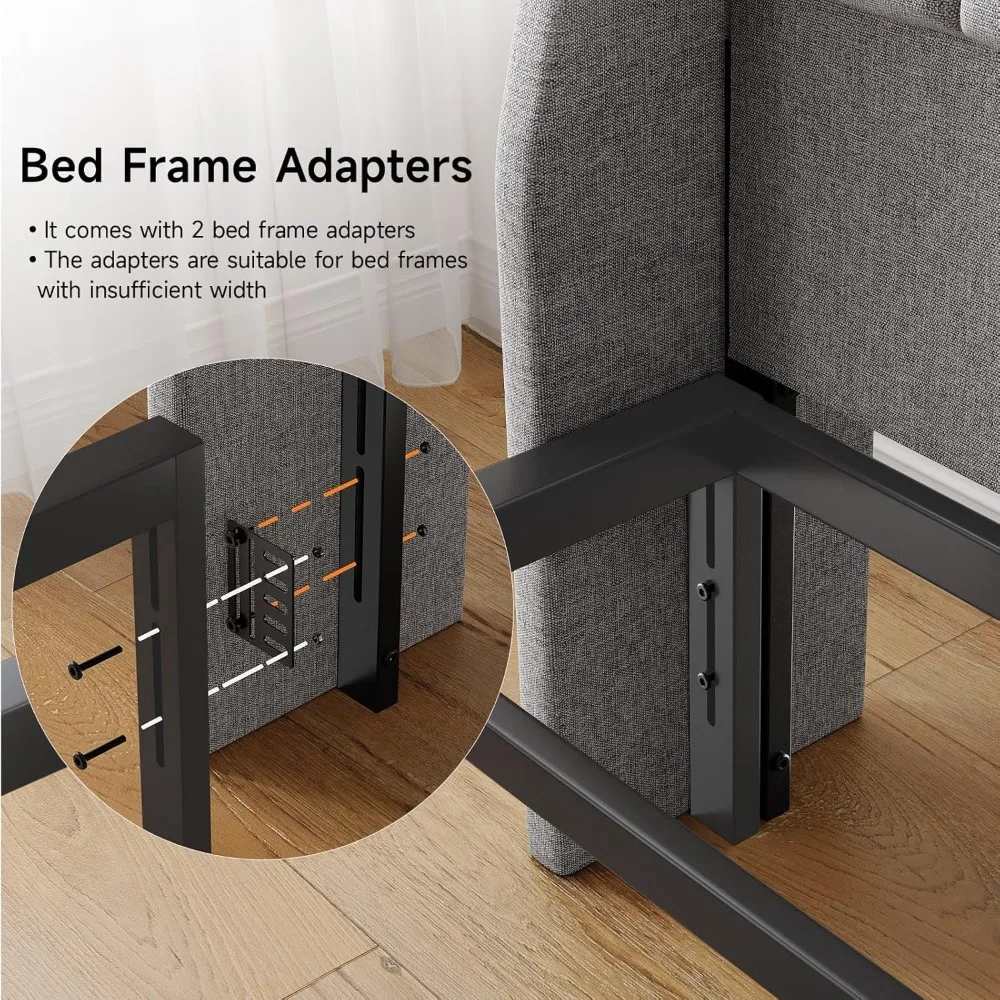 اللوح الأمامي المنجد بحجم كوين مع محطة شحن، ألواح أمامية من الكتان مع جيب تخزين، لوح أمامي كوين فقط #5