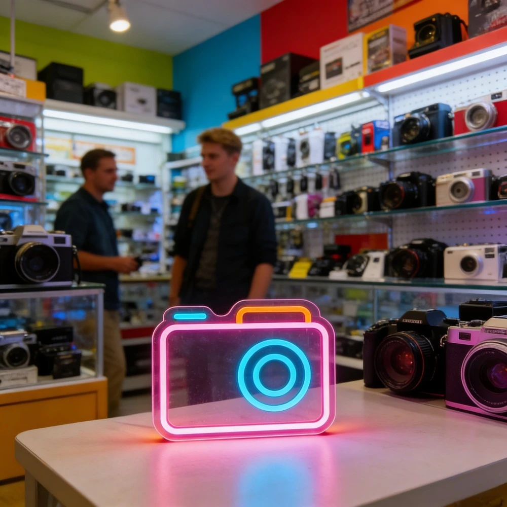 Camera Neon Sign LED Wall Art  - огляд і ціна Photography Studio Lighting Set Up