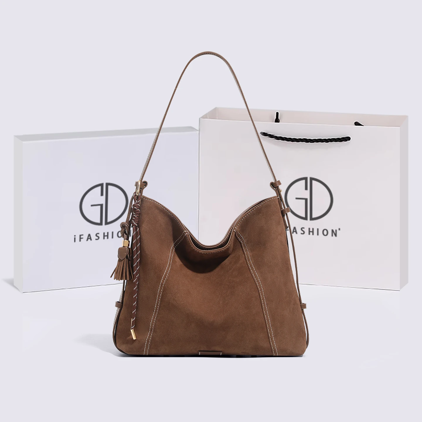 

Женская сумка-хобо большой вместимости 2025 года, новая винтажная художественная сумка-тоут на одно плечо, кожаная, однотонная