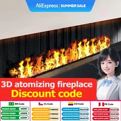 Modern remote control electric fireplace Mute water mist electric decorative fireplace humidifier power 3d flame steam fireplace