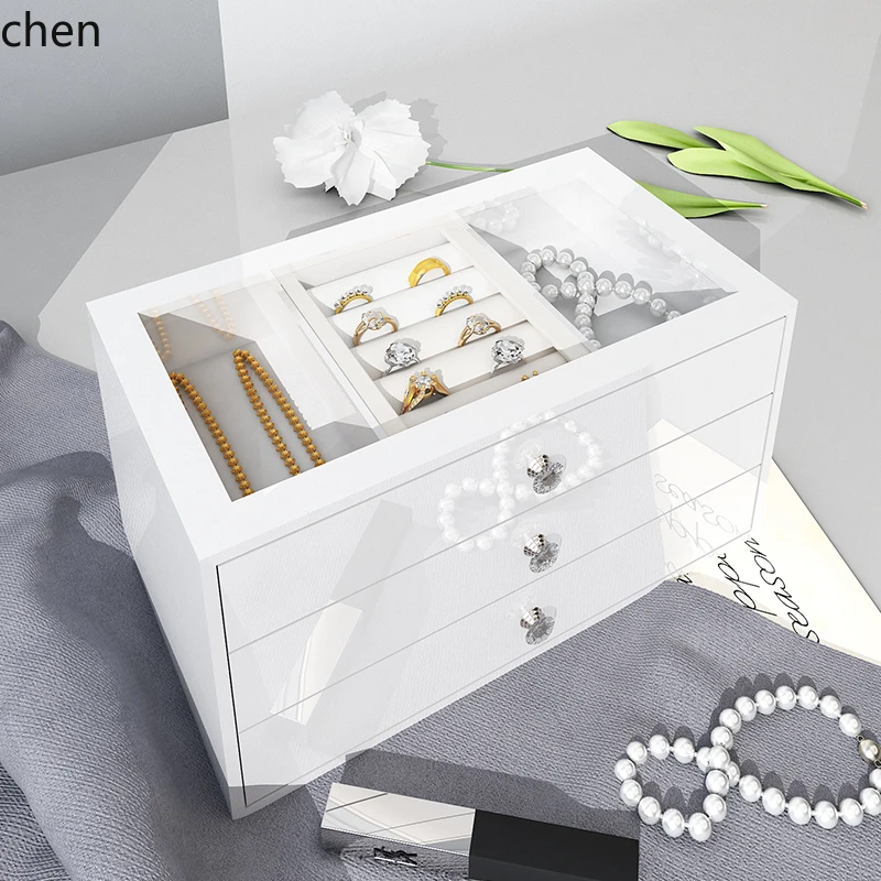 

HXL jewelry box multi-layer large-capacity storage light luxury jewelry earrings acrylic box
