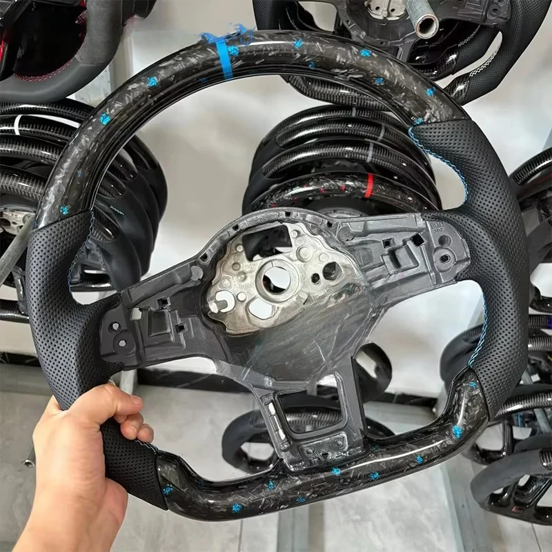 

For VW Mk5 MK7 MK7.5 GTI R Polo 2013-2020 Forge Carbon Fiber Steering Wheel Fit