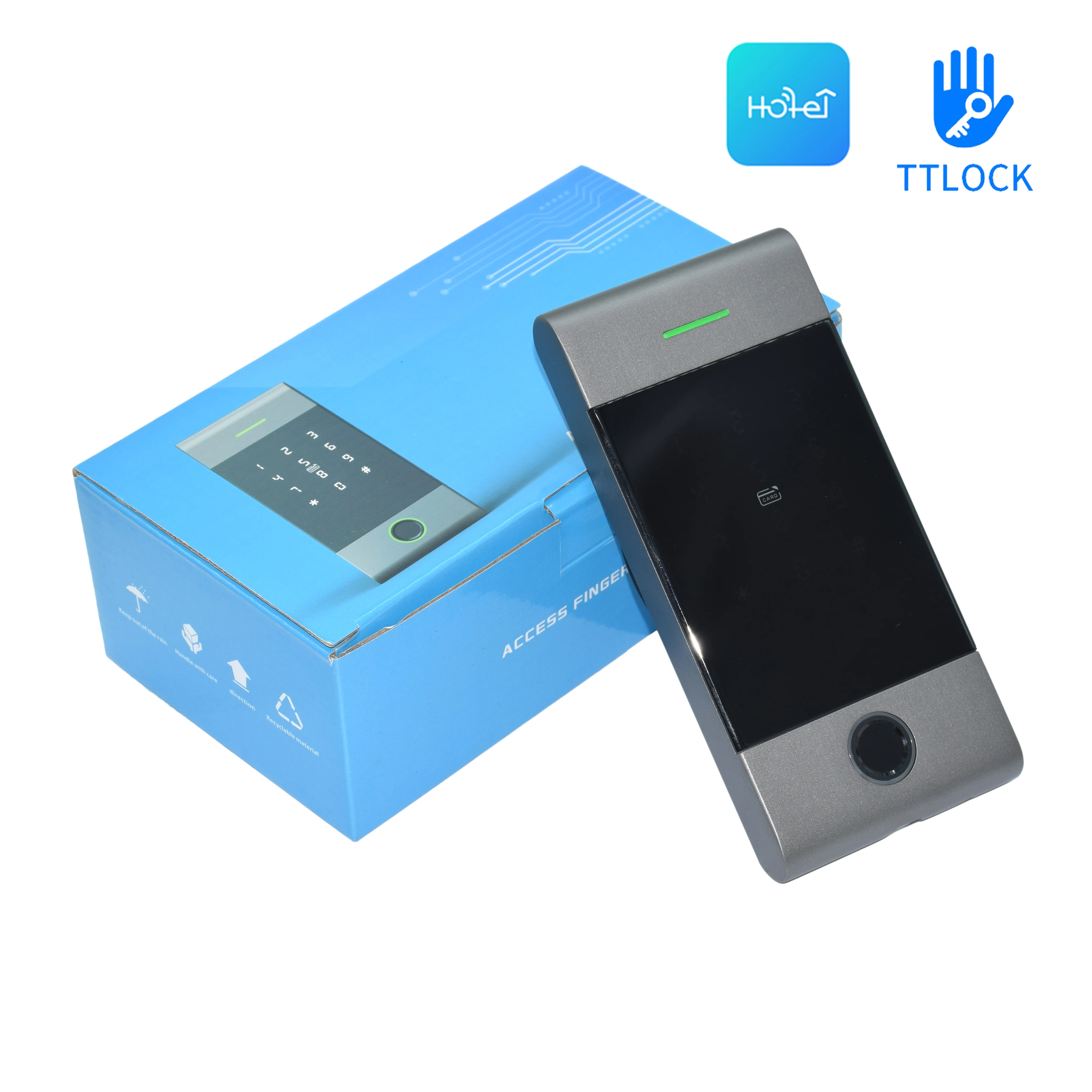 Rainproof TTLock TTHotel APP Smart Standalone Metal Fingerprint Access Controller Support Card Password Time Attendance