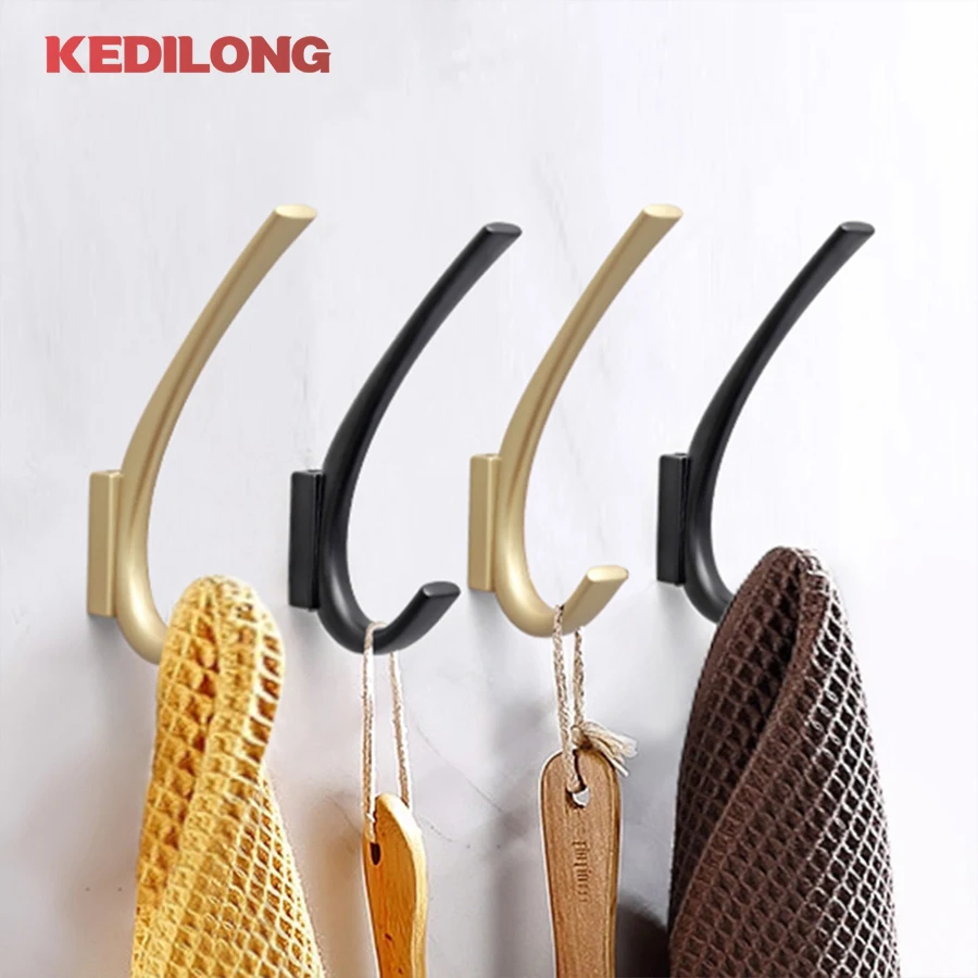 Modern minimalist zinc alloy black clothes hook furniture hardware foyer gold wardrobe wall hook