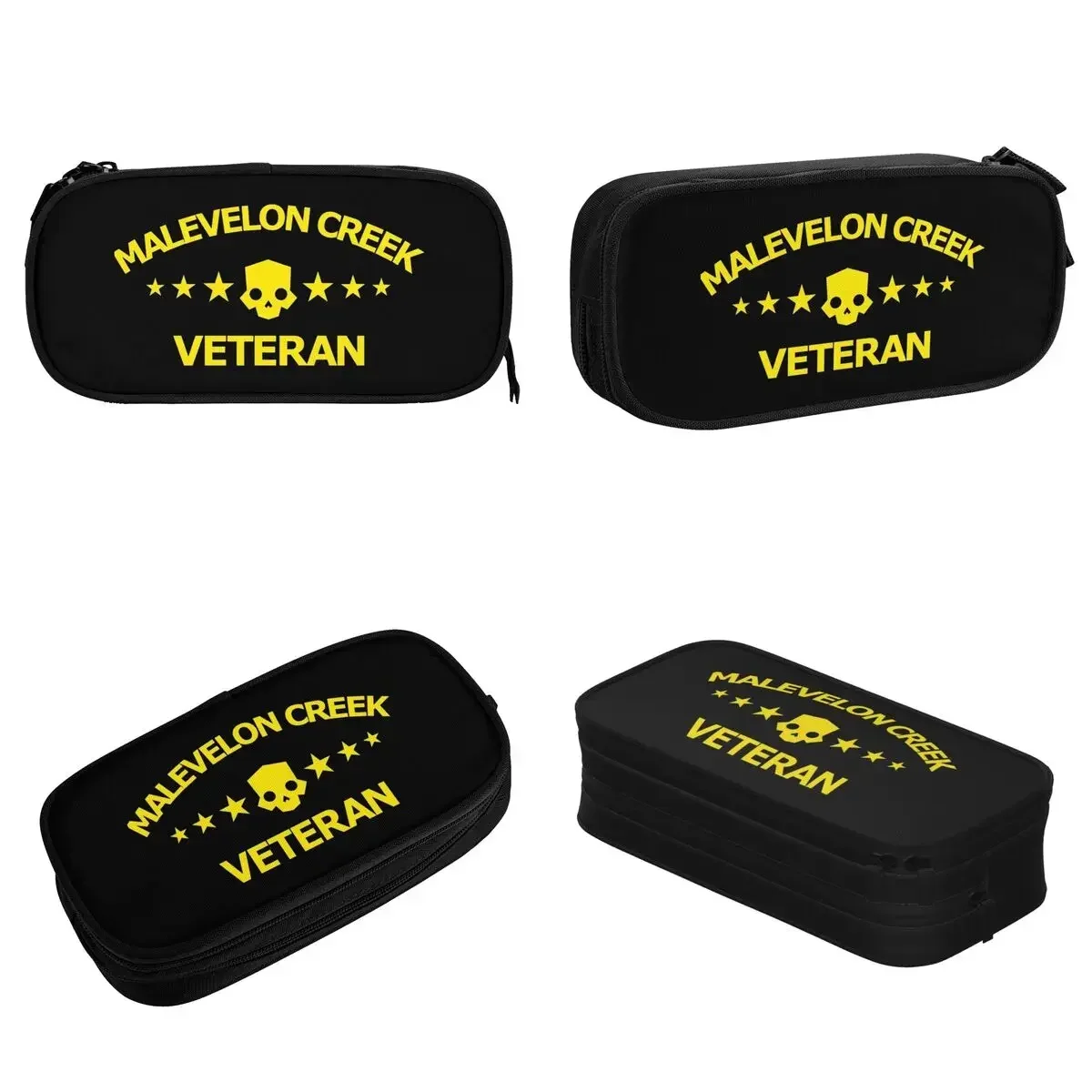 Large Capacity Pen Box Helldivers 2 Malevelon Creek Shooting Game School Double Layer Pencil Case Stationery Girl Makeup Bags