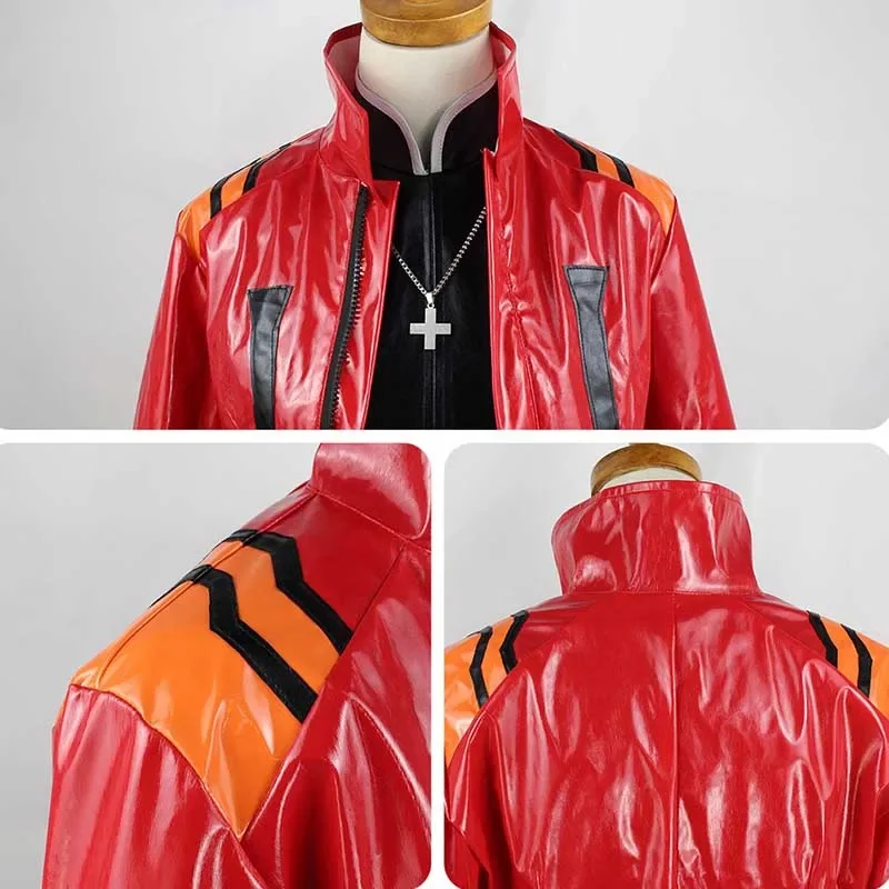 MN1 Katsuragi Misato Cosplay Costume Halloween Katsuragi Misato Full Set Red Jacket Dress Necklace Wig Anime Uniform Misato 9*Jy